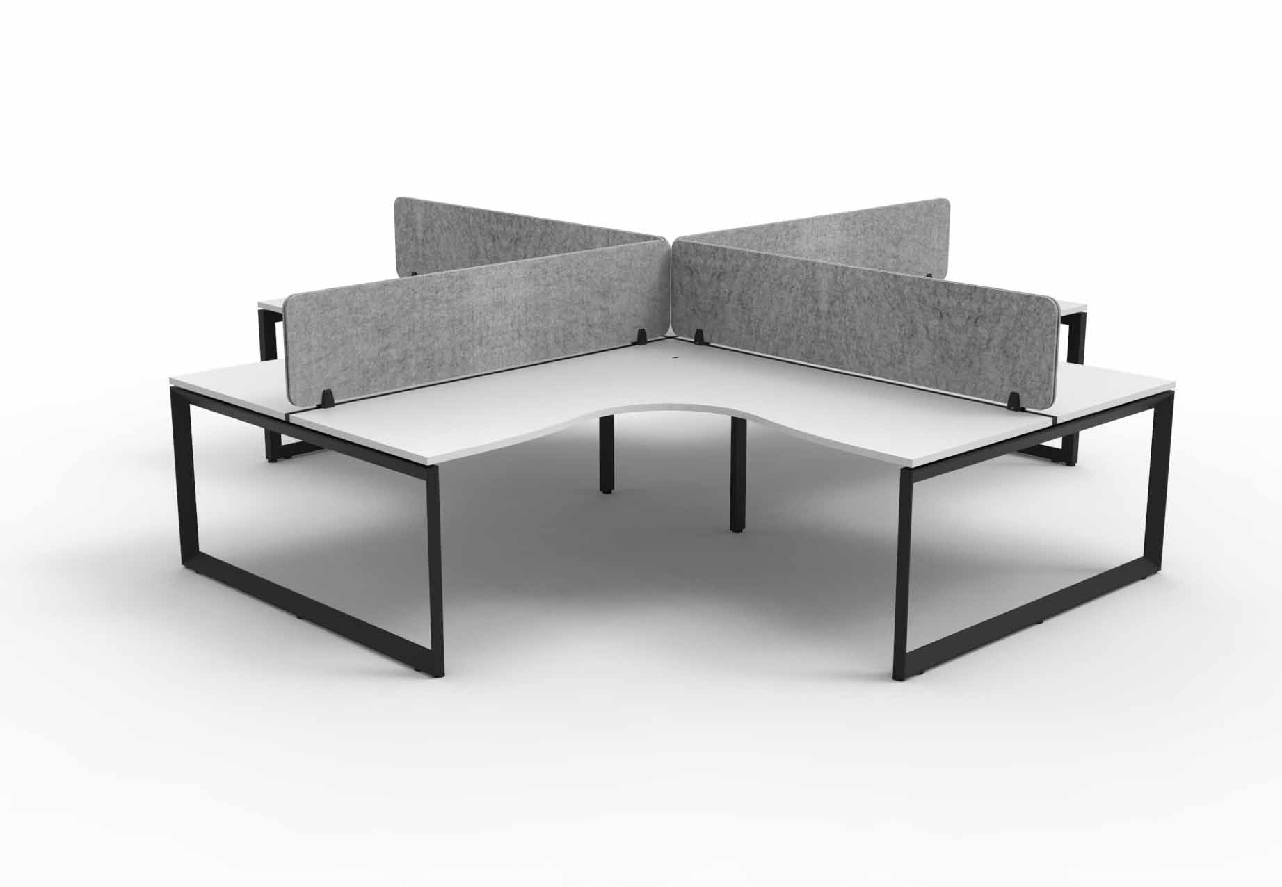 Loop 4 Person Corner Workstation - with Eco Screen